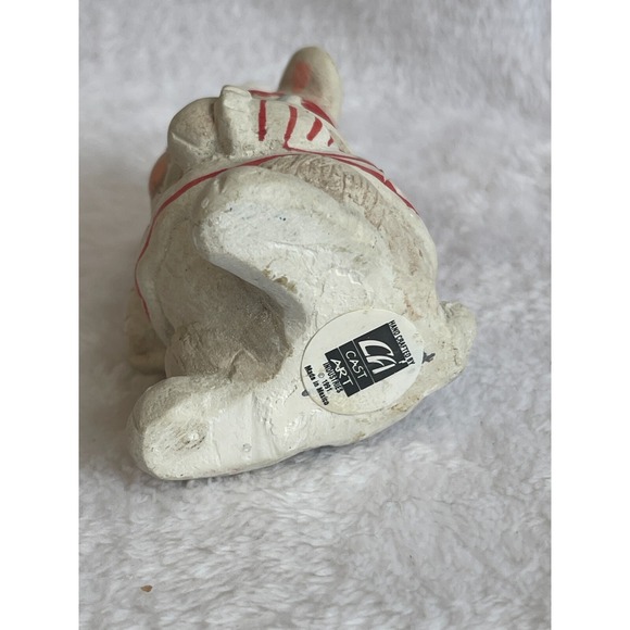Bunny Rabbit with Santa Hat Handcrafted by Cast Art Industries Christmas Decor - Picture 6 of 7
